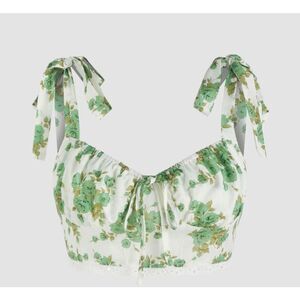 ✨Cider Floral Bowknot Cami Sz Small Crop Top✨